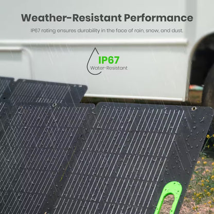 Foldable 200W Monocrystalline Portable Solar Panel for Electric Solar Generators, Water-Resistant IP67, Off-Grid